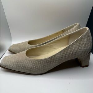 Rangoni Textured Cream Block Heels